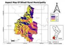 Aspect Map of Bihadi Rural Municipality